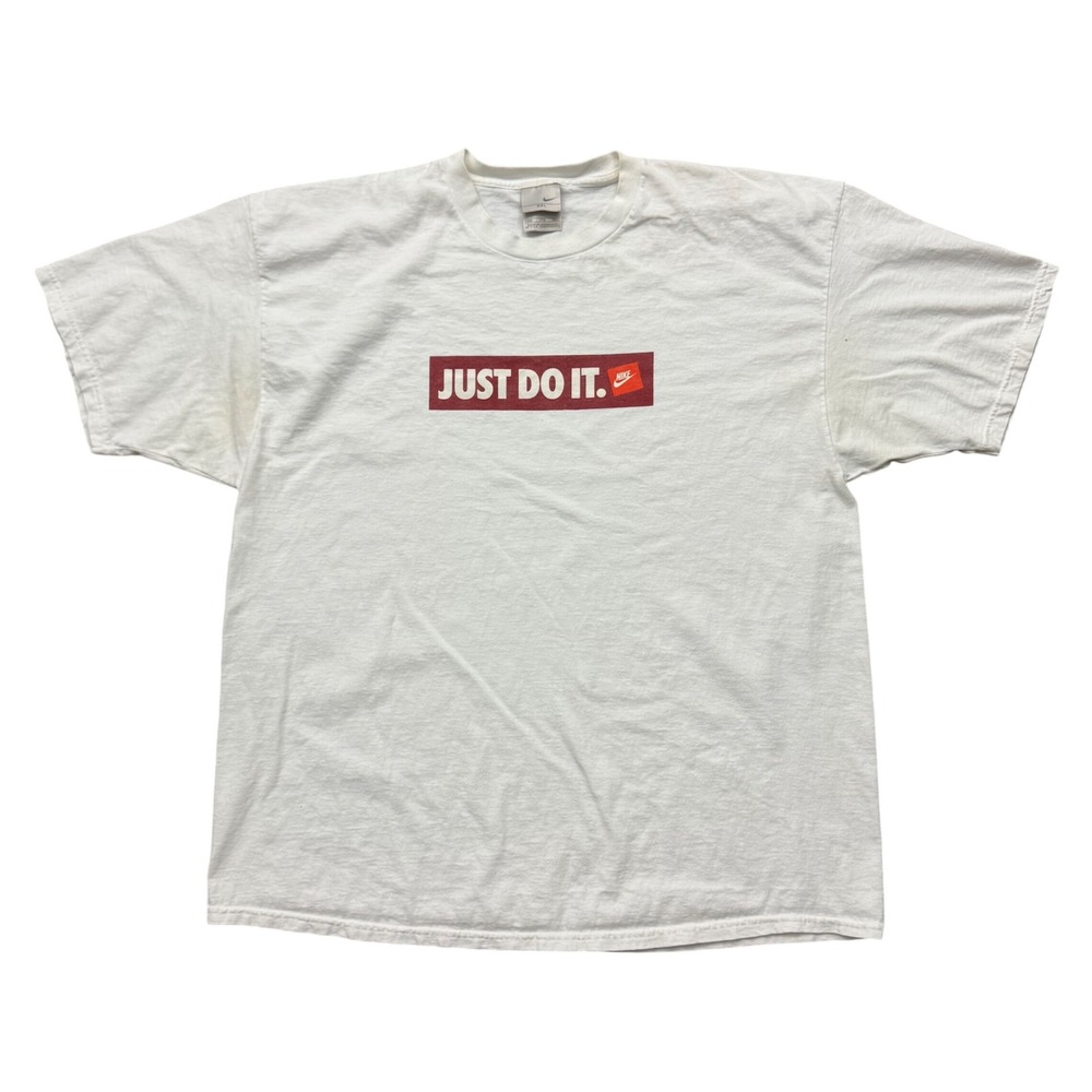 Vintage Y2K 2000s Nike Just Do It Box Logo Graphic T-Shirt Tee 2XL